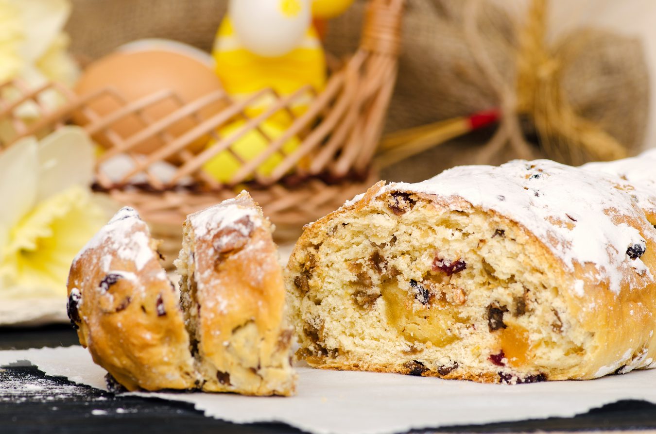 sliced loaf of paasbrood dutch easter bread, one of the fun things to try in amsterdam in april