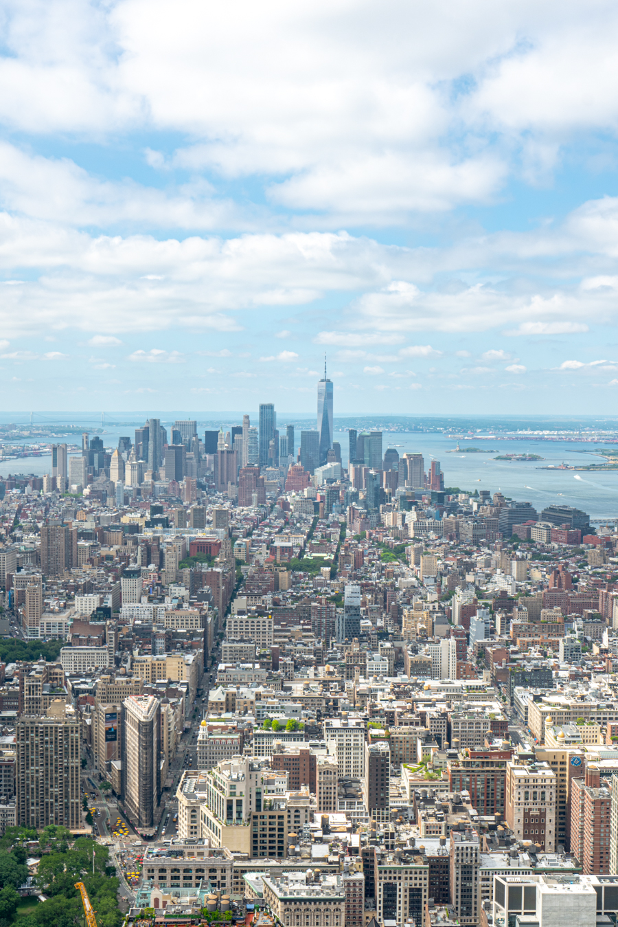 view of manhattan looking toward financial district from the top of the empire state building nyc