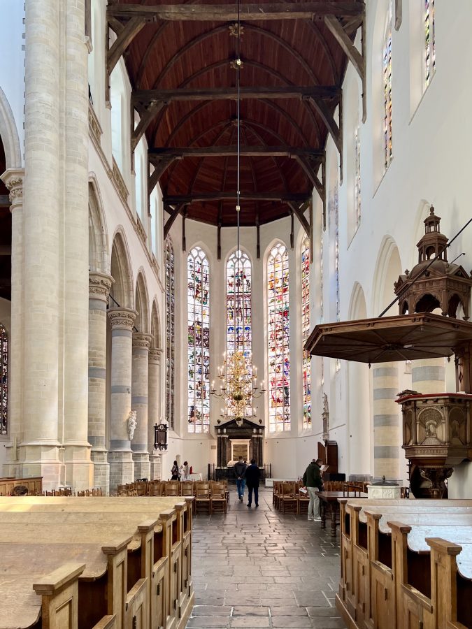 interior of old kerk, as seen one day in delft day trip from amsterdam