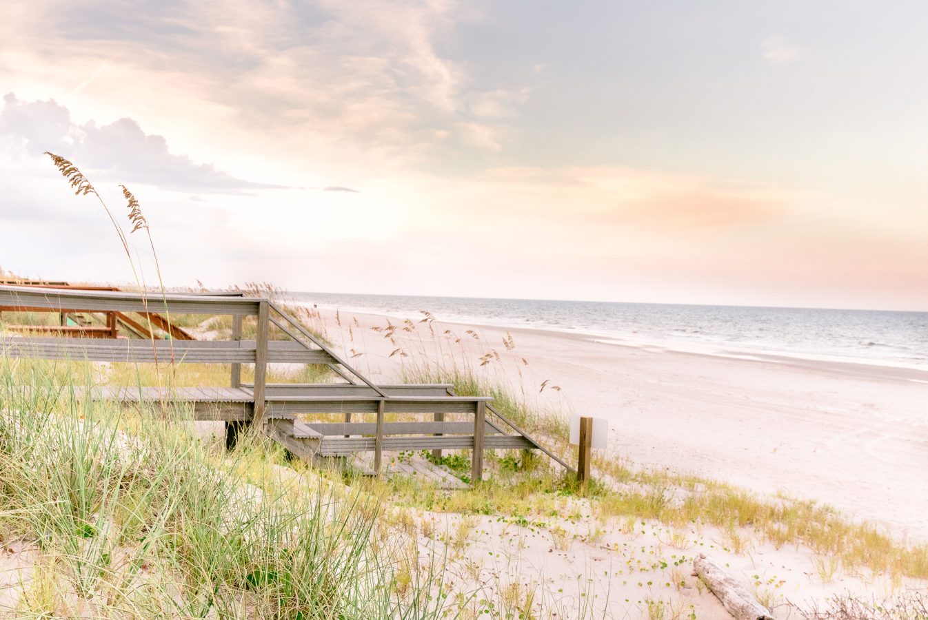 fernandina beach as seen from the dunes on amelia island, one of the best beach towns east coast usa
