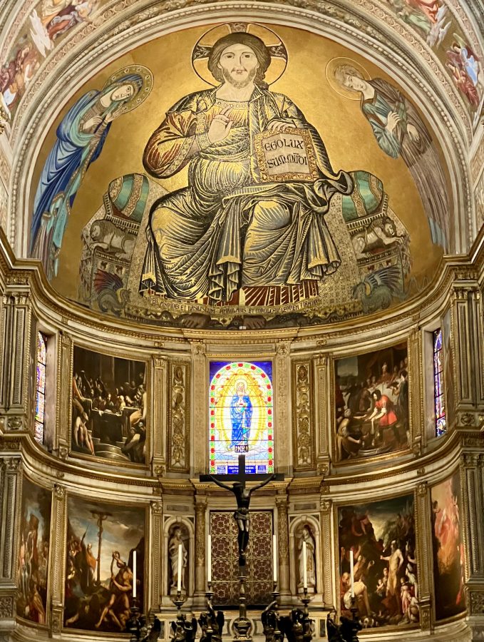 view of fresco inside the pisa cathedral