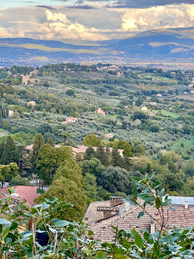 view of the umbrian countryside from perugia italy
