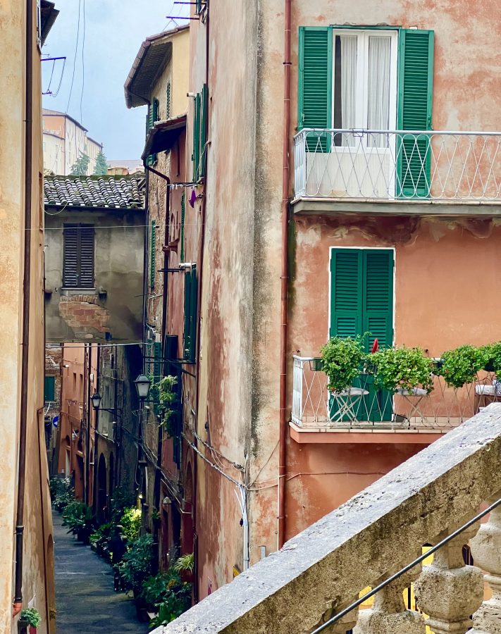 via del persico as seen from the steps of basilica san domenico, a beautiful place to visit in perugia