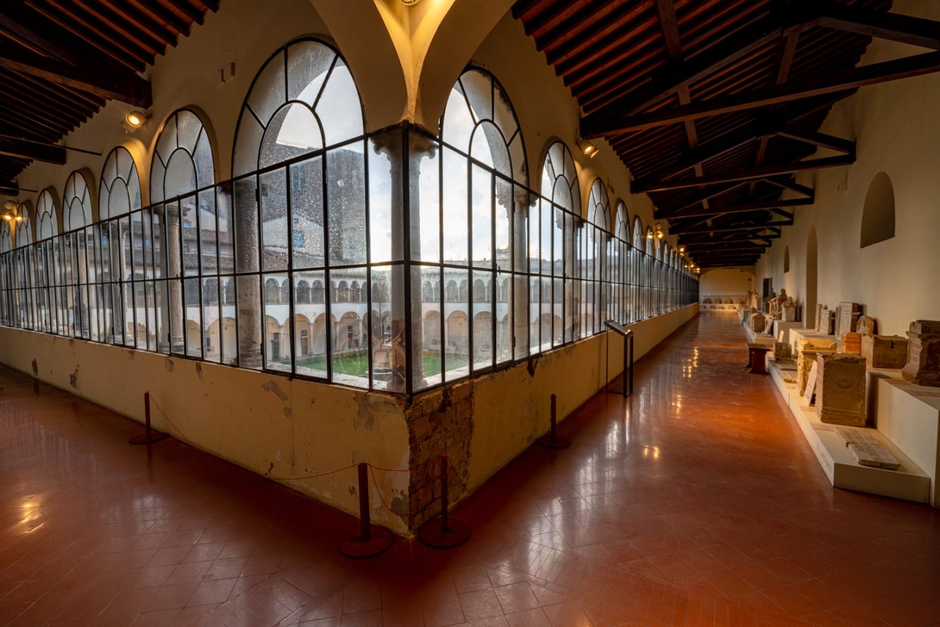 view of national archaeolofical museum, one of the top perugia attractions, from the second floor of the former convent