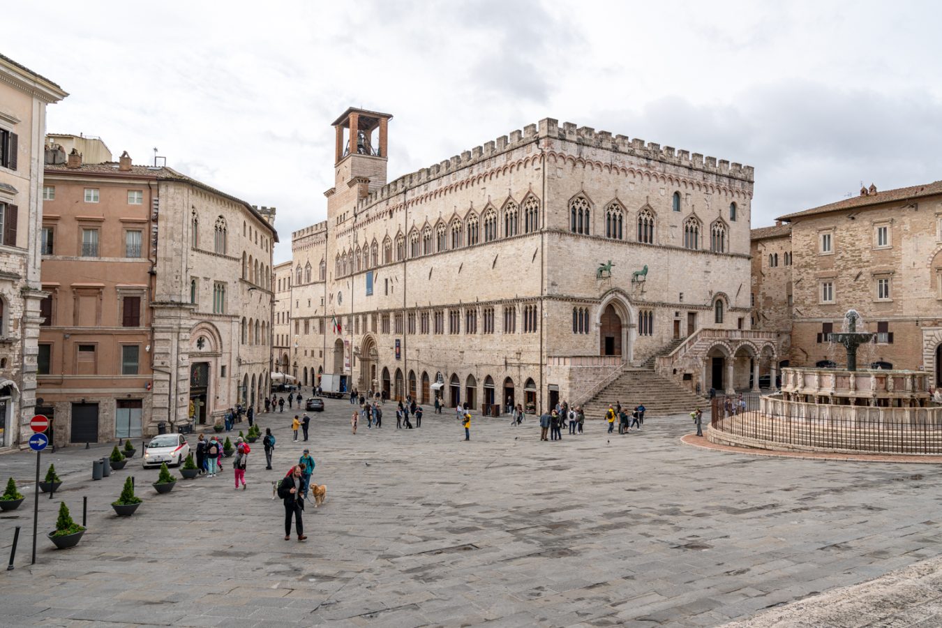 palazzo dei priori as seen from across piazza iv novembre during a perugia visit