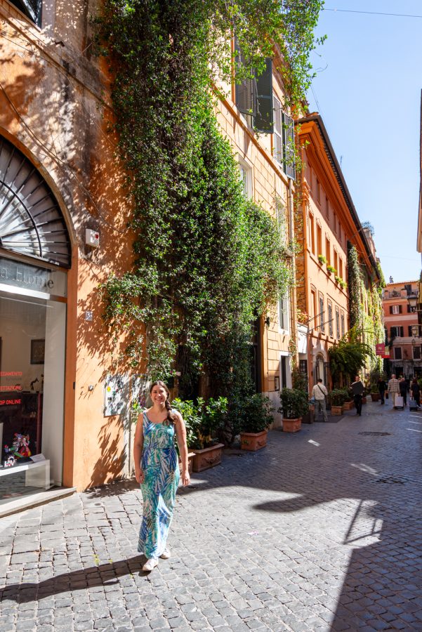 kate storm on via margutta, one of the most beautiful photo spots in rome italy