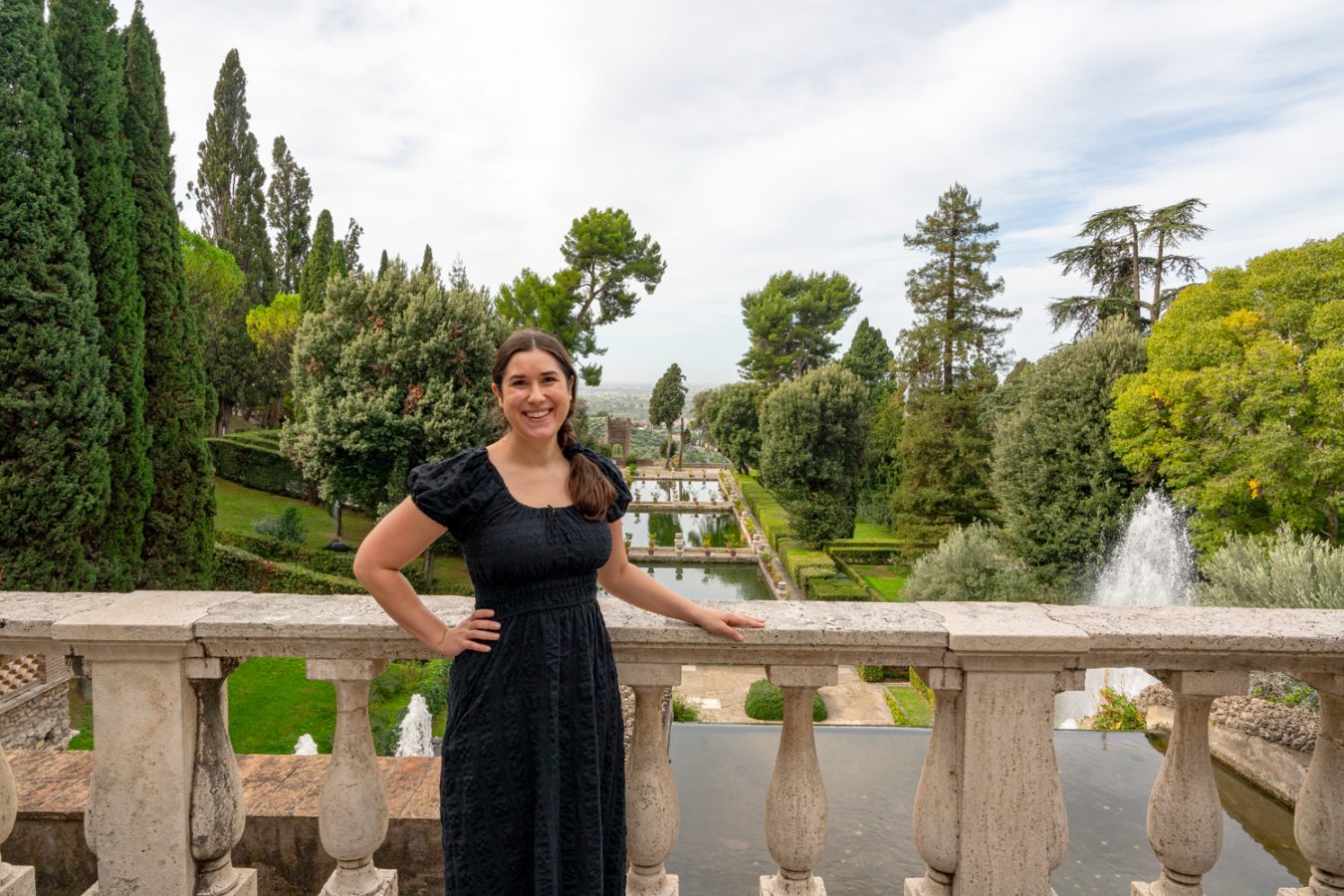 kate storm at villa d'este in tivoli italy, one of the easiest day trips from rome