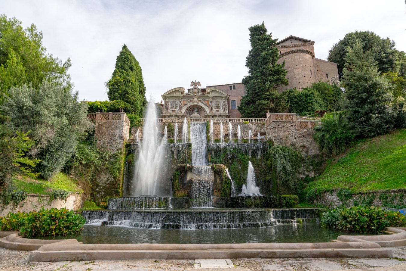 famous fountains at villa d'este in tivoli italy