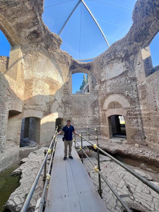 jeremy storm in the remains of a roman bath at villa adriana tivoli