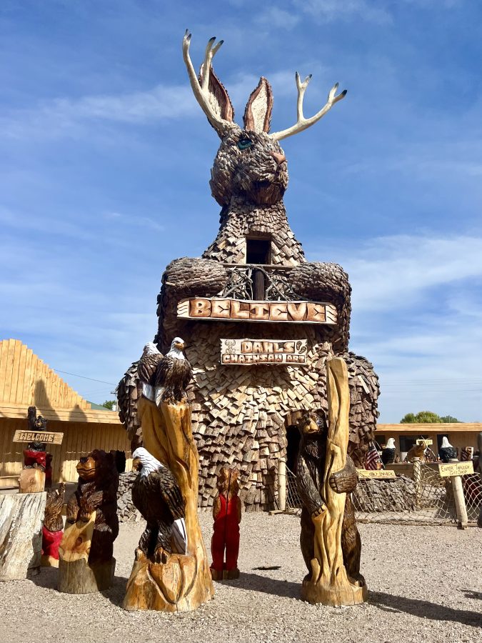 chainsaw art including large statue in wall south dakota